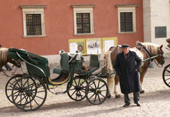 Horse carriage outside the Royal Castle